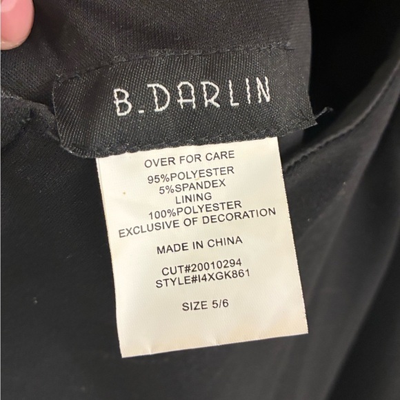 B Darlin Juniors Lace-Back cut out Fit Flare Black size 5/6 - Picture 5 of 7